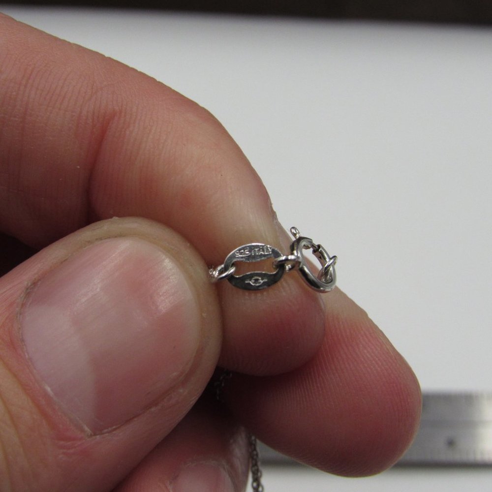 18" Sterling Cubic Zirconia Diamond Heart Necklace - Picture 4 of 6